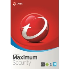 Trend Micro Maximum Security - 3 Bilgisayar İçin 1 Yıl Süreli Dijital Koruma Sertifikalı