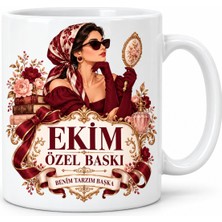 Soi Home Ekim Özel Baskı Hanımefendi Tasarımlı Porselen Kupa - Model 1175 Soı
