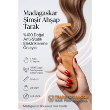 Rafta %100 Doğal Madagaskar Şimşir Ahşap Tarak - 16 cm Anti-Statik Elektriklenme Önleyici El Yapımı Saç Derisi Masaj Tarağı Kepek Karşıtı Organik Saç Açma Tarağı 722265