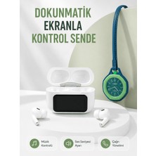 Alemdar Pazarlama Bluetooth 5.4 Kablosuz Kulaklık Yeşil Askılı Analog Charm Saat Ikili Set