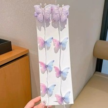 Syn Shop Kelebek 2 Adet Pullu Tüllü Incili Taşlı Kadın Genç Kız Çocuk Bebek Saç Tokası Aksesuar Hediyelik