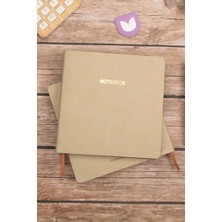 Rafta Esnek Kapaklı Noktalı Defter 16,5X16,5 Krem Vegan Deri