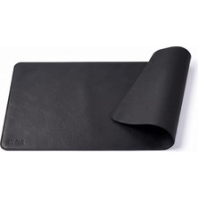 Rafta 40X90 El Yapımı Deri Masa Pad - Premium Kaymaz Deri Mousepad ve Klavye Altlığı - Sümen Masa Matı (Acı Kahve)