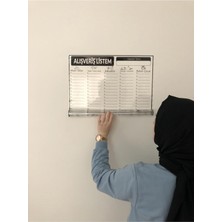 Rafta Alışveriş Listesi Programı Yazı Tahtası Akıllı Kağıt Tahta + Kalem 47X56 cm Şeffaf