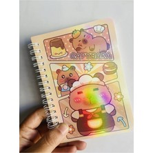Syn Shop Capybara Kapibara Not Defteri Spiralli Yaldızlı Parlak Kapak 15x12 cm 40 Yaprak