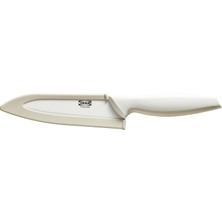 Ikea Hackıg Seramik Şef Bıçağı Keskin Seramik Ağızlı Kaymaz Saplı Kapaklı Mutfak Bıçağı 1 Adet Beyaz - Bej 15 cm