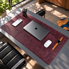Rafta Jersey Lüks Deri Masa Pedi - Hakiki Dana Derisi Kaymaz Masa Matı 91X48CM & 37X80CM Büyük Mouse Pad Gaming Ofis Ev Masaüstü Koruyucu (Indigo, 91X48CM)