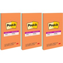 Rafta Süper Yapışkan Çizgili Notlar, 4 Yapışkan Not Defteri, 12,7 x 20,32 Cm, Yurdunuzda, Evinizde Veya Ofisinizde Organizasyon Için Ideal, Energy Boost Koleksiyonu (3 Paketi)