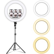 Rafta Döküm Ayaklı Profesyonel Kuaför Makyaj Çekimleri 21 Inç 65W 560LED Kumandalı Ring Lıght Çekim Işığı