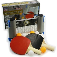 Rafta Lüks Masa Tenisi (Ping Pong) Tamamen Ayarlanabilir Ağ, 2 Kürek, 6 Top (3 Turuncu ve 3 Beyaz) ve File Saklama Çantası