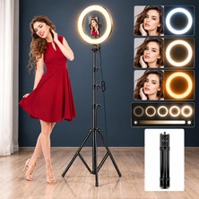 Rafta 10 Inç LED Ring Light Telefon Tutuculu 2.1m Tripod F08