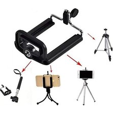 Rafta 2 Adet Tripod Bağlantılı Selfie Çubuğu Telefon Tutucu Aparat
