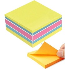 Rafta Tr Yapışkanlı Not Kağıdı 4 Renk 450 Sayfa 1 Paket Havai Küp Blok Yapışkanlı Postit 75X75 mm Renkli