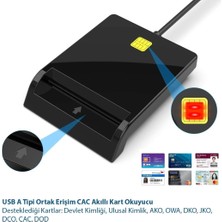 Rafta Tr Usb-A Cac Akıllı Kart Okuyucu, Sım ve Kimlik Kartı Destekli