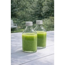 Defne Store 2 Adet 200 ml Şeffaf Cold Brew Sızdırmaz Metal Kapaklı Yassı Boş Cam Şişe