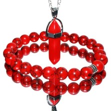 Defne Store Mercan Taşı Kolye ve Bileklik Takımı, Doğal Taş, Çakralar, Iyi Şanslar, Mineraller ve Kristaller, Enerji Güzelliği, Meditasyon, Manevi Muska, Kadın ve Erkekler Için Doğal Taş Hediyeleri.