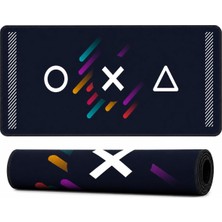 Rafta Tr Grıd Xxl Mouse Pad 90X40 Cm, Büyük Masa Matı, 3 mm Dikişli Kenar, Kaymaz Kauçuk Taban, Gaming Mousepad – Navy Pulse