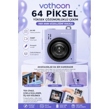 Defne Store Mini Dijital Kamera 64MP 16X Digital Zoom Retro Vintage 1.4"ekranlı Video Kamera Taşınabilir Tasarım Mavi