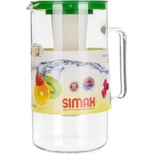 Defne Store Borosilikat Cam Sürahi, 2,5 L, Buz Hazneli, Yeşil Kapaklı