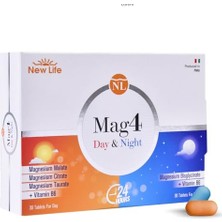 Defne Store Mag4 Day & Night Magnezyum 60 Tablet Sitrat - Malat - Taurat - Bisglisinat - B6 Vitamini