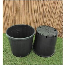 Defne Store Asenya Üretim Saksısı 2 Adet 11,5 Lt 24X24 cm Plastik Saksı Siyah Üretim Saksı Bitki Saksısı