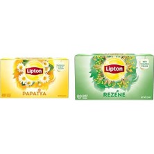 Defne Store Lipton Papatya & Rezene & Slim Plus Kiraz Saplı Bardak Süzen Poşet Bitki Çayı 20'li Paket