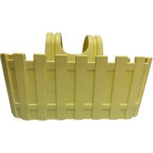 Defne Store Sarı Plastik Çit Tasarımlı Balkon Saksısı, Asılabilir Çiçeklik, Dekoratif Bahçe Aksesuar 28X12