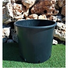 Defne Store Siyah Üretim Saksısı 35 L 1 Adet Yuvarlak Saksı Çiçek Saksısı Plastik Saksı Yetiştirme Saksısı Siyah