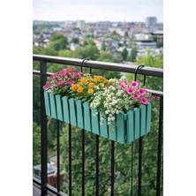 Defne Store Serinova IB02 Istanbul Balkon Saksı Drenaj Aparatlı 53,5cm, 9 Litre Yeşil