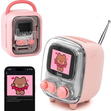 Rafta Divoom Tiivoo-2 Retro Bluetooth Hoparlör, Fm Radyo, Piksel Sanat Ekranı, Pembe