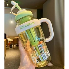 Defne Store 1300 ml Bpa Free Detoks Su Şişesi – Filtreli, Pipetli & Saplı Spor Matara, Ice Bottle Suluk, Çay – Meyve – Buz Filtreli, Seyahat & Okul Için Uygun (Yeşil)