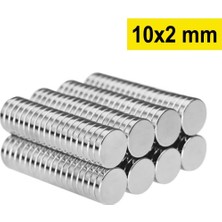 Hace Bazaar 10 Adet 10X2MM Yuvarlak Neodyum Mıknatıs Güçlü Magnet Nikel Kaplamalı
