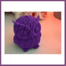 Twin Store 3D Baskı Hareketli Baykuş Figürü - Eklemli Flexi Oyuncak - Mor Bzstwın