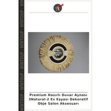 Wintoup Premium Hasırlı Duvar Aynası 3natural-2 Ev Eşyası Dekoratif Obje Salon Aksesuarı