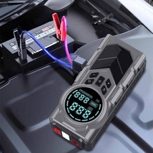 Herovia Akü Takviye Cihazı ve Dijital Hava Kompresörü - 8000MAH Taşınabilir Lastik Şişirme Pompası, Akıllı Koruma Klipsli LED Fenerli Oto Acil Durum Seti (Taşıma Torbası Hediye)