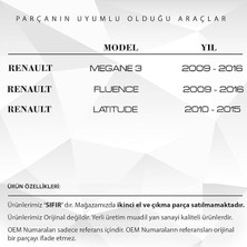 Herovia Renault Megane 3, Fluence 3, Latitude ile Uyumlu Cam Düğme Kapağı Sol Ön (2 Adet)