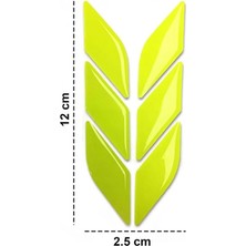 Herovia Otomobil Motosiklet Bisiklet Floresan Sarı 6 Parça Çok Amaçlı 3D Sticker
