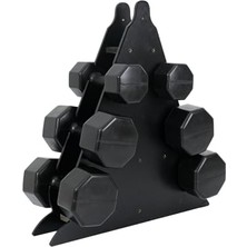 aklow akyoleticaret Besinistanbul Ps Spor 3 Çift Dambıl Set 5kg + 7kg + 9kg + Stand Siyah