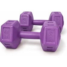 aklow akyoleticaret Ecgspor 5 kg Dambıl Seti 5 kg x 2 Adet Toplam 10 kg Ağırlık Seti Mor
