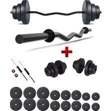 aklow akyoleticaret Ecgspor Z Bar Dambıl Seti ve Fitness Ağırlık Seti 105 kg