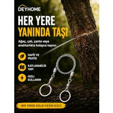 aklow akyoleticaret Taşınabilir Tel Testere, Çelik, Katlanabilir, Kamp ve Survival Için Cep Boy Zincir Testere