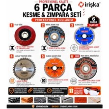 aklow akyoleticaret Irişka 6 Parçalı Kesme ve Zımpara Seti 115 mm