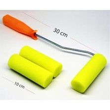 aklow akyoleticaret Sarı Sünger Metal Sap Boyama Rulo Set 10 cm Büyük