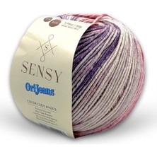 aklow akyoleticaret Premium Orijeans Amigurumi Ipliği Punch Panç Baby Soft Cotton 50 gr Örgü Ipi (Mor Gün Batımı)