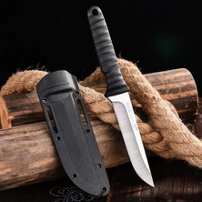 Şanal Valkyrie 9CR18 Soğuk Çelik Boyun Askılı Kılıflı Kamp Av Bıçağı Paslanmaz Çelik Gümüş