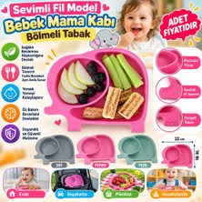 Ecotrend Bebek ve Çocuk Için Sevimli Fil Model Desenli Yemek Bebek Mama Kabı Bölmeli Tabak (Adet Fiyatıdır) ECO123