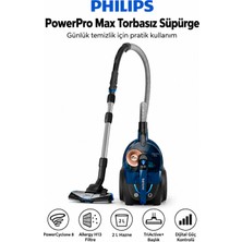 Philips Powerpro Max Torbasız Elektrikli Süpürge Powercyclone 8 H13 Filtreli Dijital Güç Ayarlı