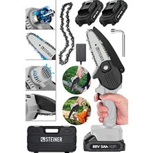 Alman 88 V 5 Ah Çift Akülü Dal Kesme Budama Testere Bıçkı Makinesi Çantalı 10 cm Pala + Zincir - ST0518R215400356