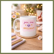 Candar Ticaret You Are Brilliant "sen Harikasın" Yazılı Porselen Kupa Model 149 – Motivasyon Kupası – Moral Veren Kahve Kupası – Anlamlı Hediye Fikri Srh