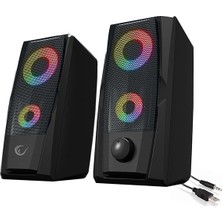 Rampage RMS-X9 2.0 RGB Işıklı Multimedia Gaming Oyuncu Speaker 5V 30dB Küçük Boyutlu Güçlü Ses